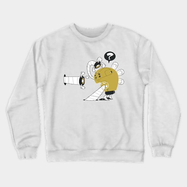 Confused Robot Crewneck Sweatshirt by creaturesforhire